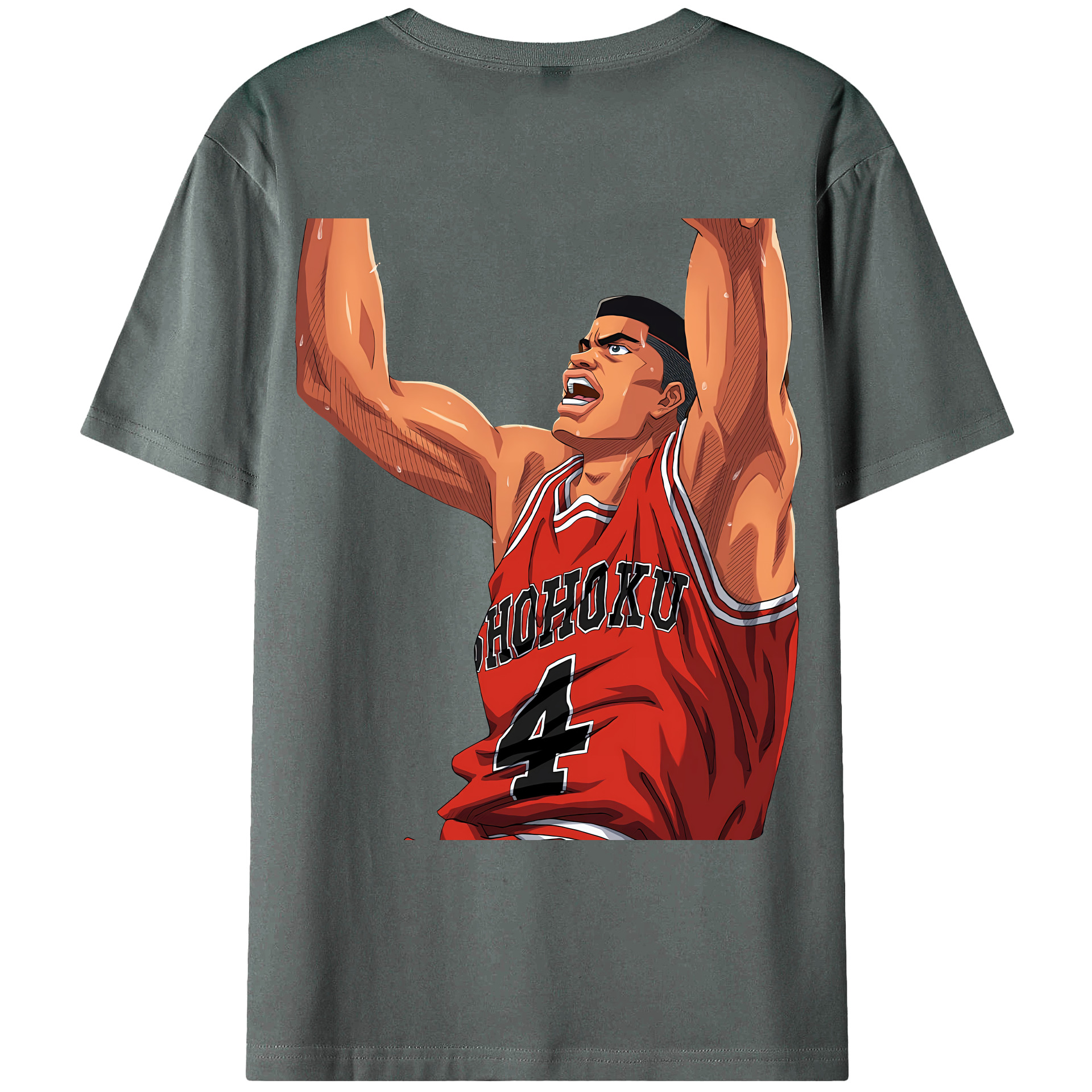 （画像用） SLAM DUNK／スラムダンク 綿100％ メンズ半袖Tシャツ（バックプリント） 通気性